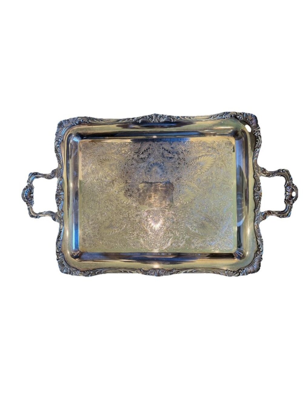 Wm Rogers Spring Flower #290 Silverplate Butler Tray 24” Large Ornate